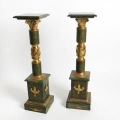 Italian Empire Style Gilt Bronze Green Marble Pedestal Sold Individually - 4705807