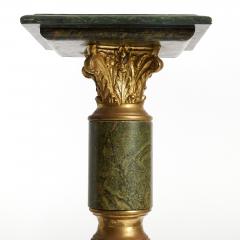 Italian Empire Style Gilt Bronze Green Marble Pedestal Sold Individually - 4705808