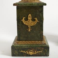 Italian Empire Style Gilt Bronze Green Marble Pedestal Sold Individually - 4705809