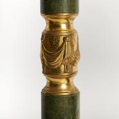 Italian Empire Style Gilt Bronze Green Marble Pedestal Sold Individually - 4705810