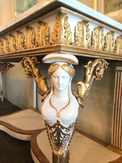 Italian Empire White Painted and Parcel Gilt Console Table circa 1825 - 3007785