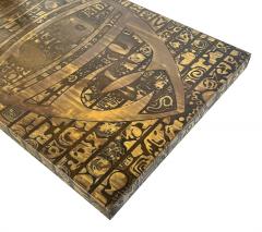 Italian Etched Bronze Coffee Table with Abstract Motif - 3635017