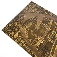 Italian Etched Bronze Coffee Table with Abstract Motif - 3635018