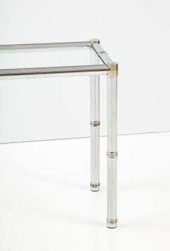 Italian Faux Chrome Bamboo Console Table 1970 Italy - 2829176