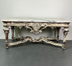 Italian Faux Marble Top Centre or Dining Table Gustavian Paint Distressed - 2993336