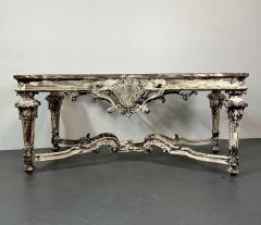 Italian Faux Marble Top Centre or Dining Table Gustavian Paint Distressed - 2993337