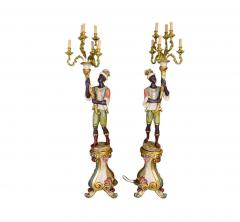 Italian Figural Standing Candelabra Floor Lamp Early 20th Century - 3987875