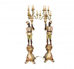 Italian Figural Standing Candelabra Floor Lamp Early 20th Century - 3987877