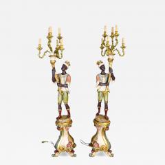 Italian Figural Standing Candelabra Floor Lamp Early 20th Century - 3988954