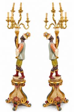 Italian Figural Standing Candelabra Floor Lamp Early 20th Century - 4821981