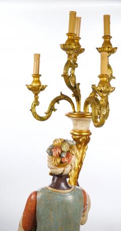Italian Figural Standing Candelabra Floor Lamp Early 20th Century - 4821986
