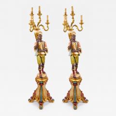 Italian Figural Standing Candelabra Floor Lamp Early 20th Century - 4824317
