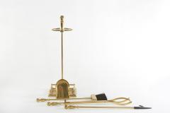 Italian Five Piece Solid Brass Fireplace Tool Set - 2108974