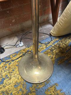 Italian Floor Lamp with Domed Textured Glass Shade 1970s - 4219745