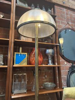 Italian Floor Lamp with Domed Textured Glass Shade 1970s - 4219749
