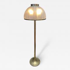 Italian Floor Lamp with Domed Textured Glass Shade 1970s - 4222001