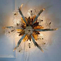 Italian Florentine Banci Firenze Murano Glass Flush Light - 4149178