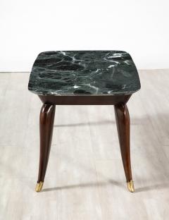 Italian Florentine Walnut and Verdi Alpi Marble Coffee Table circa 1940 - 2920312