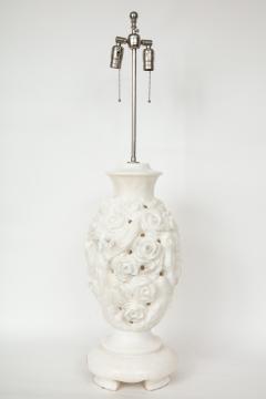 Italian Flower Motif Marble Lamps - 757697