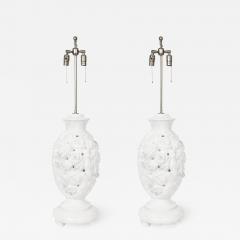 Italian Flower Motif Marble Lamps - 760467