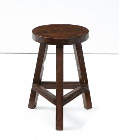 Italian Folk Art Rustic Walnut Tripod Stool - 2355063