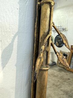 Italian Gilt Bamboo Mirror with Black Marble Console and Leaf Motif - 4498521