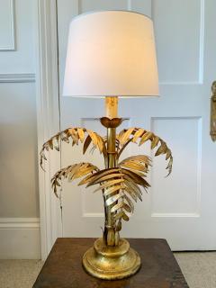 Italian Gilt Faux Bamboo Leaf Table Lamp 1950 s - 3042182