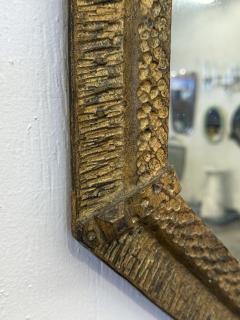 Italian Gilt Iron Octagonal Mirror with Textured Frame 20th Century - 4498420