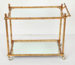 Italian Gilt Iron Stylized Bamboo Serving Bar Cart - 913245