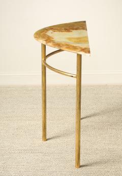 Italian Gilt Iron and Agate Demi Lune Console Table circa 1970 - 4783257
