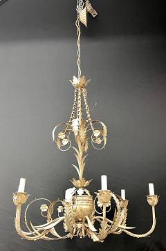 Italian Gilt Metal Chandelier having Six Lights - 2954003