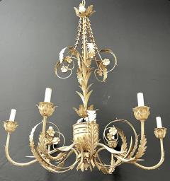 Italian Gilt Metal Chandelier having Six Lights - 2954006