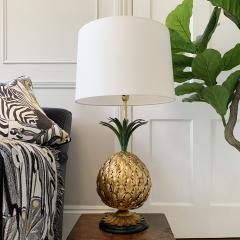 Italian Gilt Metal Pineapple Table Lamp 1950 s - 3032187