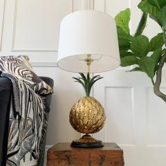 Italian Gilt Metal Pineapple Table Lamp 1950 s - 3032188