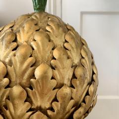 Italian Gilt Metal Pineapple Table Lamp 1950 s - 3032190