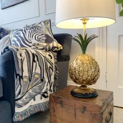Italian Gilt Metal Pineapple Table Lamp 1950 s - 3032194