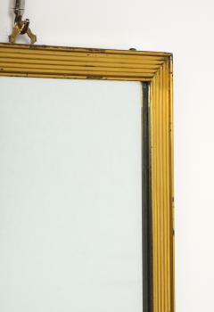 Italian Gilt Metal Ribbed Mirror circa 1970 - 4427057