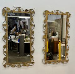 Italian Gilt Metal Vine Mirror with Sculptural Leaf Frame Mid Century - 4498406
