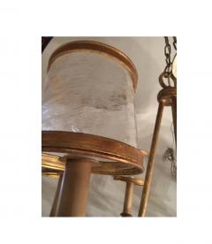 Italian Gilt Metal and Crystal Chandelier with Glass Shades - 2950270