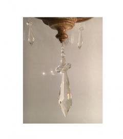 Italian Gilt Metal and Crystal Chandelier with Glass Shades - 2950271