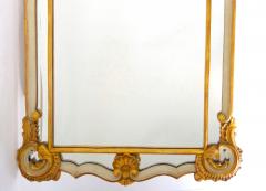 Italian Gilt Wood Paint Decorated Frame Hanging Wall Beveled Mirror - 3178567