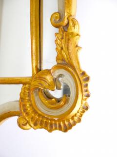 Italian Gilt Wood Paint Decorated Frame Hanging Wall Beveled Mirror - 3178568