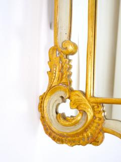 Italian Gilt Wood Paint Decorated Frame Hanging Wall Beveled Mirror - 3178570