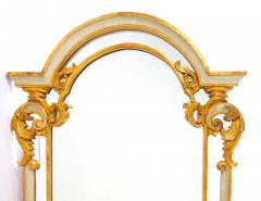 Italian Gilt Wood Paint Decorated Frame Hanging Wall Beveled Mirror - 3178571