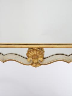 Italian Gilt Wood Paint Decorated Frame Hanging Wall Beveled Mirror - 3178573