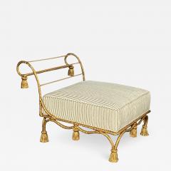 Italian Gilt iron Rope Twist Bench with Giltwood Tassels - 3341304