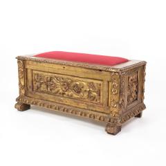 Italian Giltwood Cassone With Upholstered Top Circa 1770  - 2887999