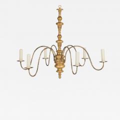 Italian Giltwood and Iron Six Arm Chandelier - 3690173