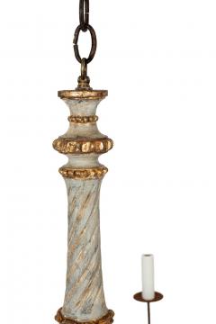 Italian Giltwood and Painted Six Arm Chandelier - 4279666
