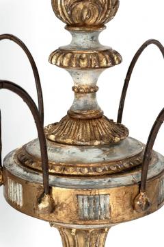 Italian Giltwood and Painted Six Arm Chandelier - 4279667
